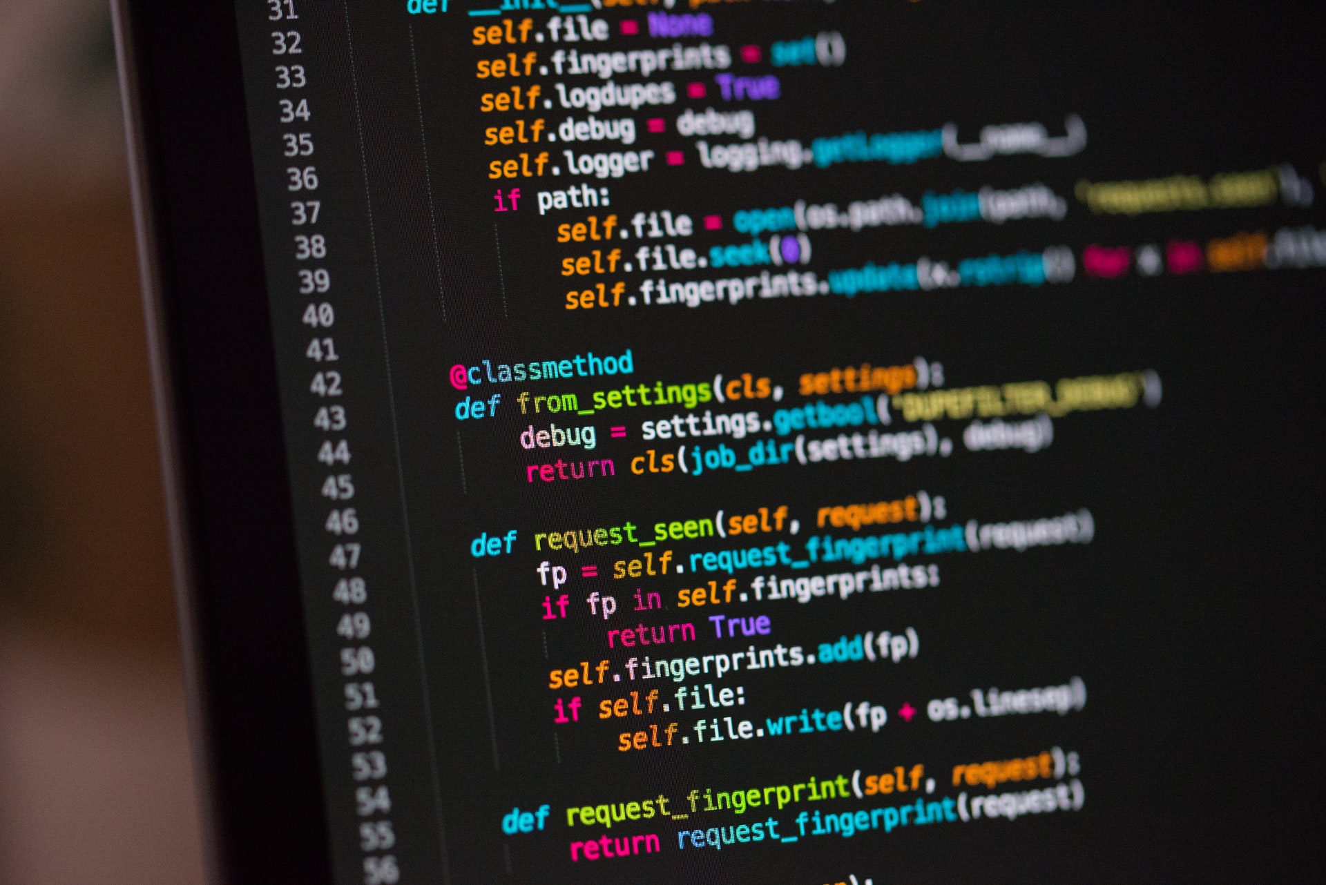 A desktop showing a piece of code